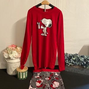 Munki Munki Peanuts Snoopy pajama set for Big Boys size 14.